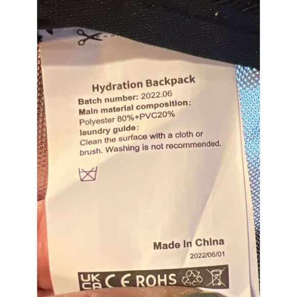 KuYou Hydration Backpack With Airflow Design Black & Gray Made In China 80% Poly - Picture 4 of 4